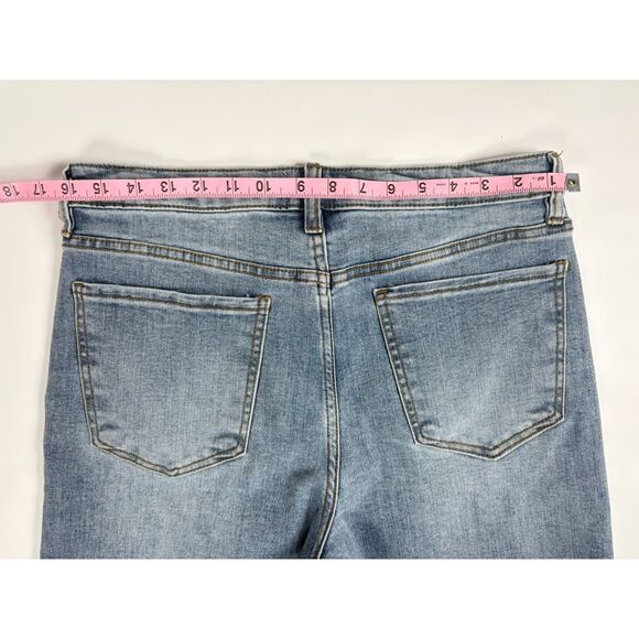 OAT New York Jeans Women’s Cropped Wide Leg Size 10 Blue Raw Hem - Picture 5 of 6